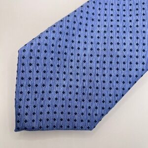 Beau Brummel Necktie Mens OS Blue Excellent Silk Geometric Dot Soho Hand Made